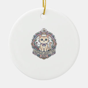 Perfume Beauty Cat Cute Cat T-Shirt Design - Perfu Ceramic Ornament