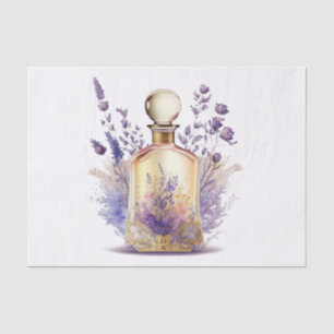 Perfume Bottle and Gorgeous Lavender Flower Spray Tissue Paper