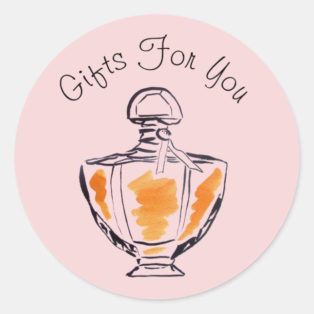 Perfume bottle design Gift business branding Classic Round Sticker (Front)