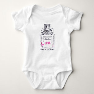 Perfume bottle fashion watercolour illustration baby bodysuit