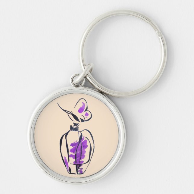 Perfume bottle fashion watercolour illustration keychain (Front)