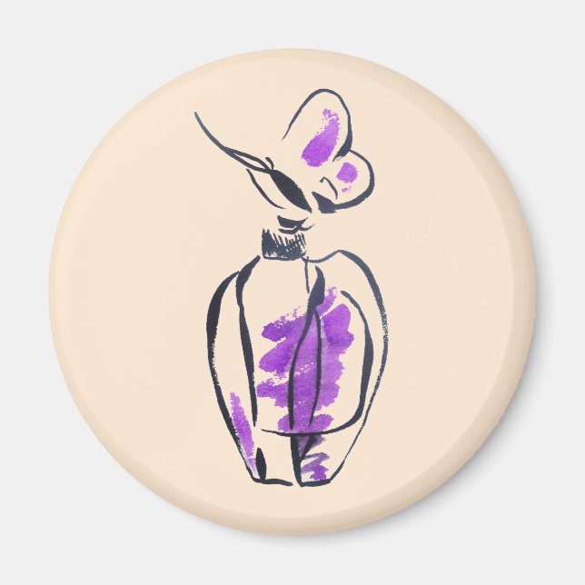 Perfume bottle fashion watercolour illustration magnet (Front)