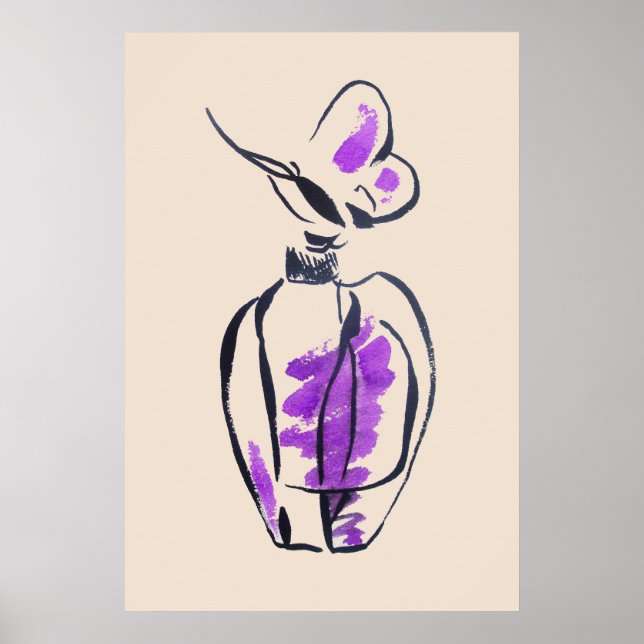Perfume bottle fashion watercolour illustration poster (Front)