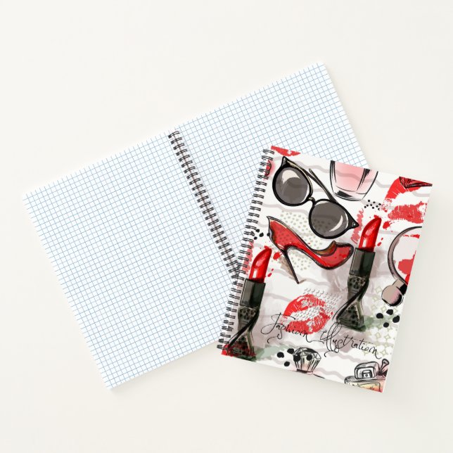 Perfume, Red Lipstick, and a High Heeled Shoe   Notebook (Inside)