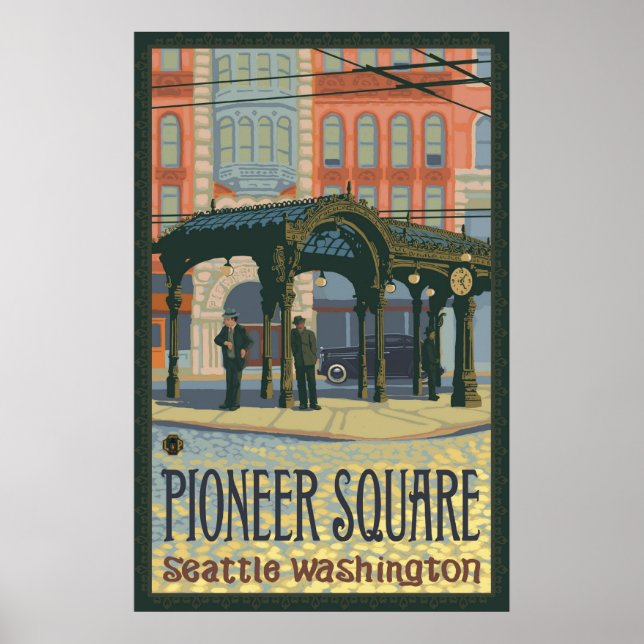 Pergola - Carré Pioneer Seattle, WA Affiche de voy (Devant)