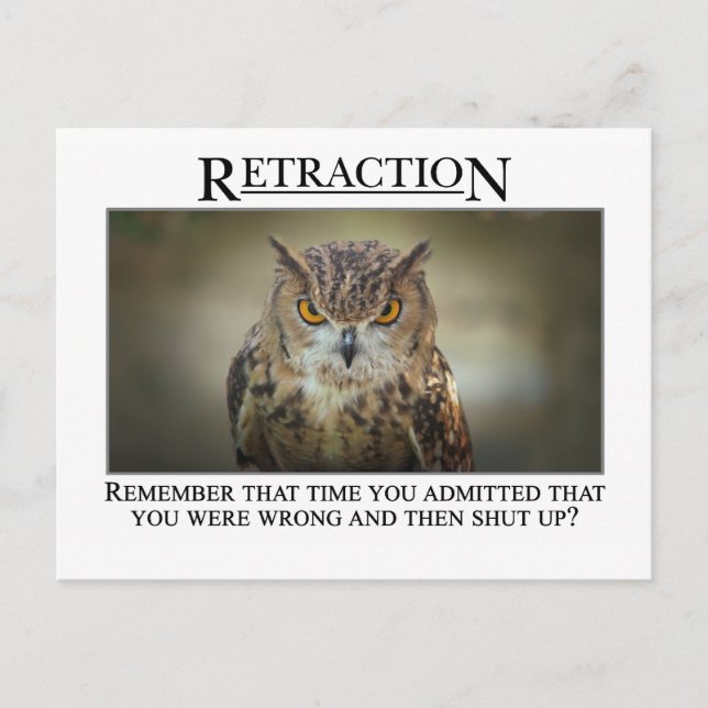 Perhaps you should rethink what you said postcard (Front)