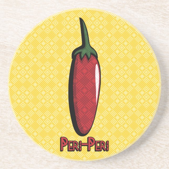 Peri-Peri Chili Pepper Sandstone Coaster (Front)