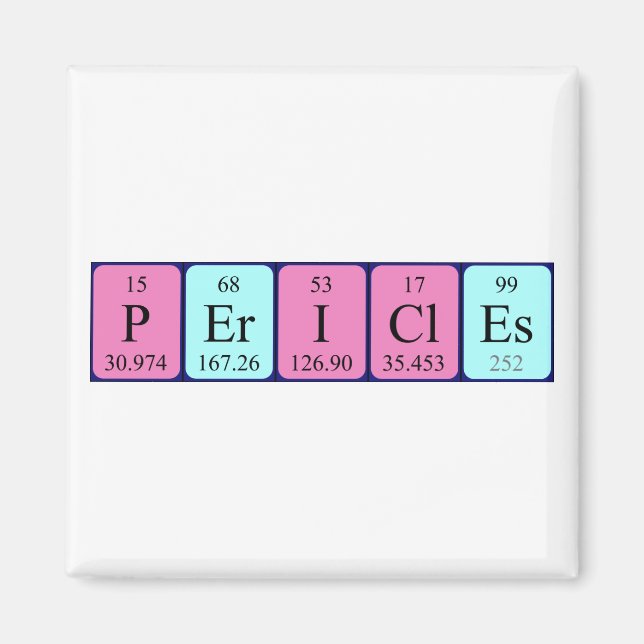 Pericles periodic table name magnet (Front)