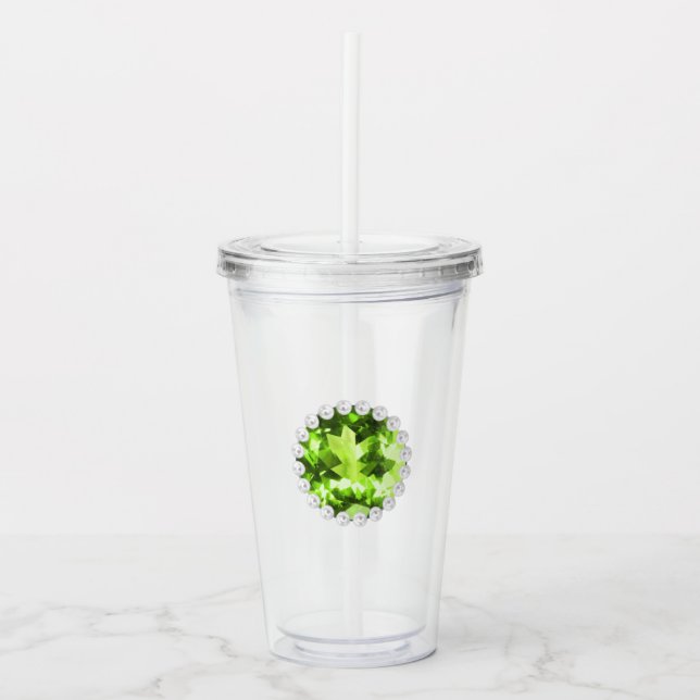 Peridot and Pearls Acrylic Tumbler (Front)