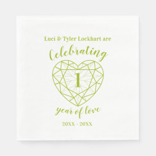 Peridot anniversary 1 year of love green napkins