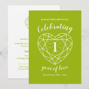 Peridot celebrating 1 year of love party invites