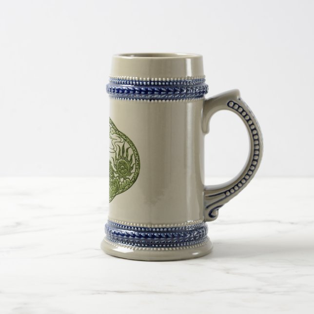 Peridot Green Dragon Medallion Beer Stein (Right)