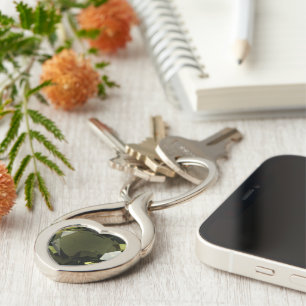 Peridot Heart Keychain