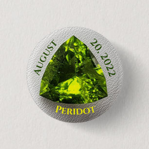 Peridot Trillion 1 Inch Round Button