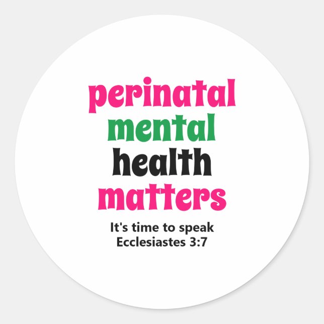 Perinatal Mental Health Matters Classic Round Sticker (Front)