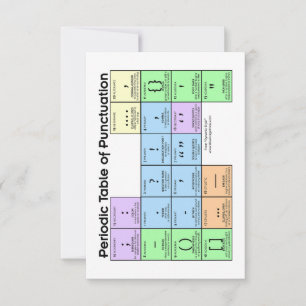 Period Table of Punctuation Cards