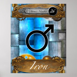 Periodic Element Iron Atomic Number #26 Poster