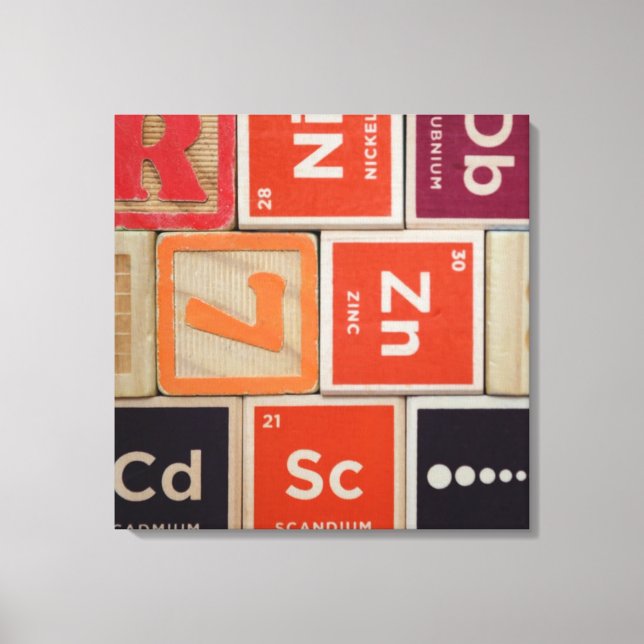 Periodic Elements Zinc Science Canvas Print (Front)