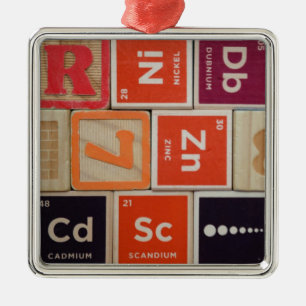 Periodic Elements Zinc Science Metal Ornament