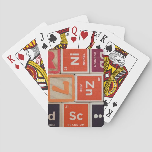 Periodic Elements Zinc Science Playing Cards (Back)