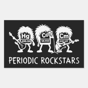 Periodic Rockstars Chemistry Humor Sticker