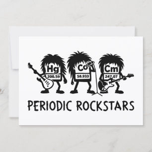 Periodic Rockstars Chemistry Humor Thank You Card