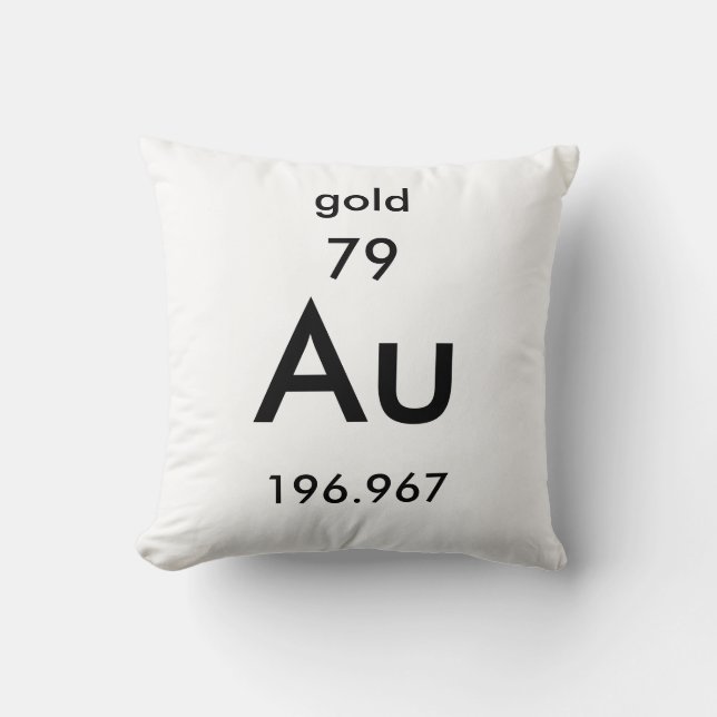 Periodic Table 79 Gold Pillow (Front)