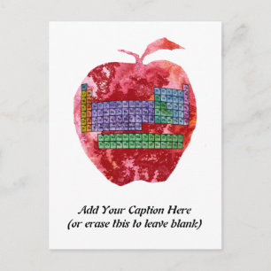 Periodic Table Apple with Customizable Text Postcard
