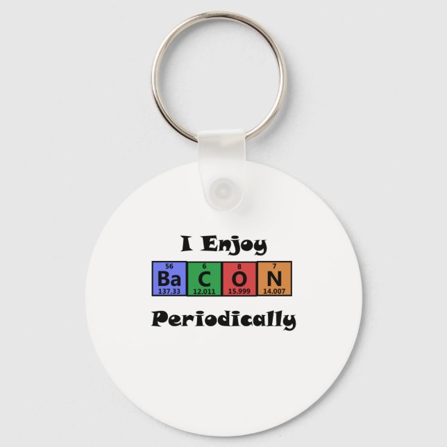 Periodic Table Bacon Science Chemistry Funny Keychain (Front)
