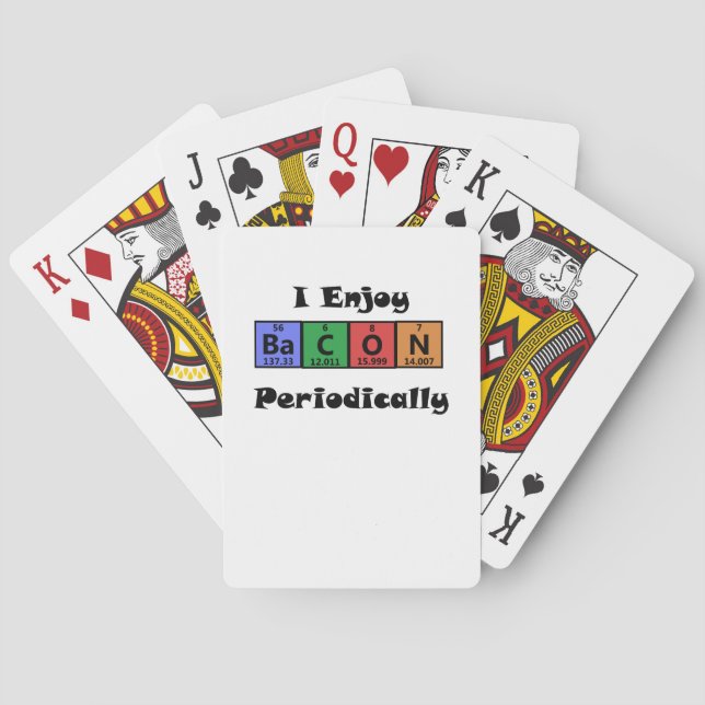 Periodic Table Bacon Science Chemistry Funny Playing Cards (Back)
