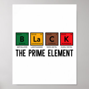 Periodic Table Black The Prime Element Black Histo Poster