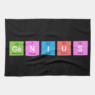 Periodic table chemistry fun kitchen towel