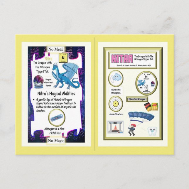 Periodic Table Dragon - Nitrogen Card (Front)