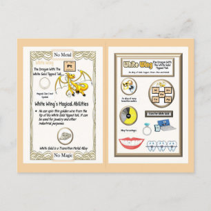 Periodic Table Dragon - White Gold Postcard