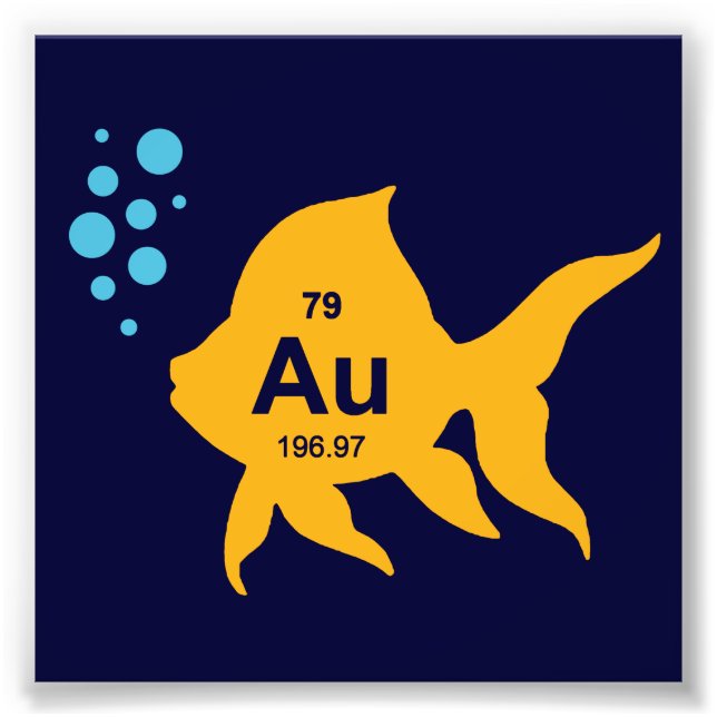 Periodic Table Elemental Gold Fish Photo Print (Front)