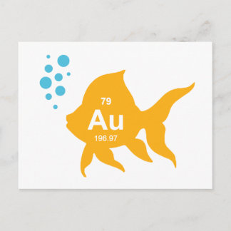 Periodic Table Elemental Gold Fish Postcard