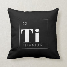 Periodic Table Elements Pillow // Titanium