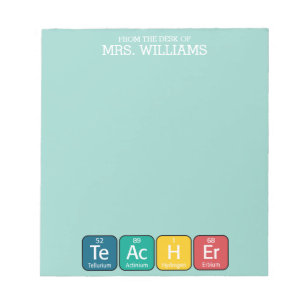 Periodic Table Elements Spelling Teacher - green Notepad
