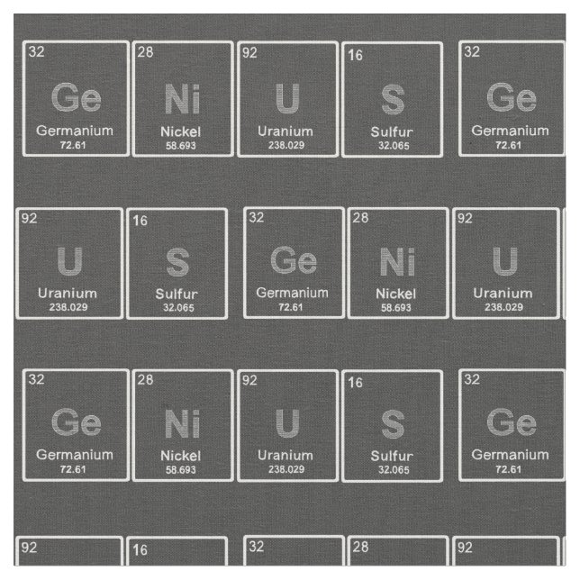 Periodic Table GeNiUS fabric (Close Up)