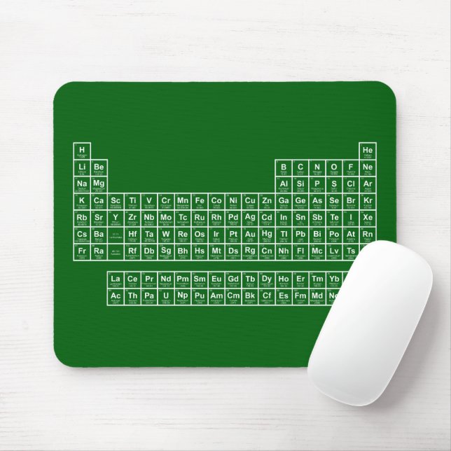 Periodic Table Green Mouse Pad (With Mouse)