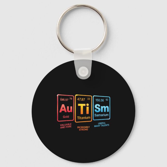 Periodic Table Inspired Autism Science Element Des Keychain (Front)