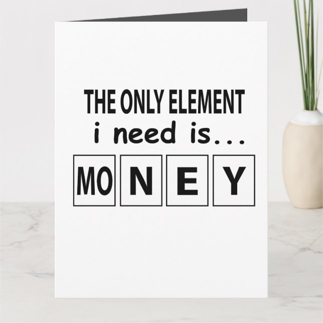 Periodic Table Money Element Funny Periodic Table Card (Front)
