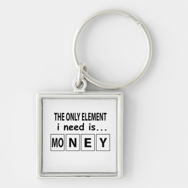 Periodic Table Money Element Funny Periodic Table Keychain (Front)