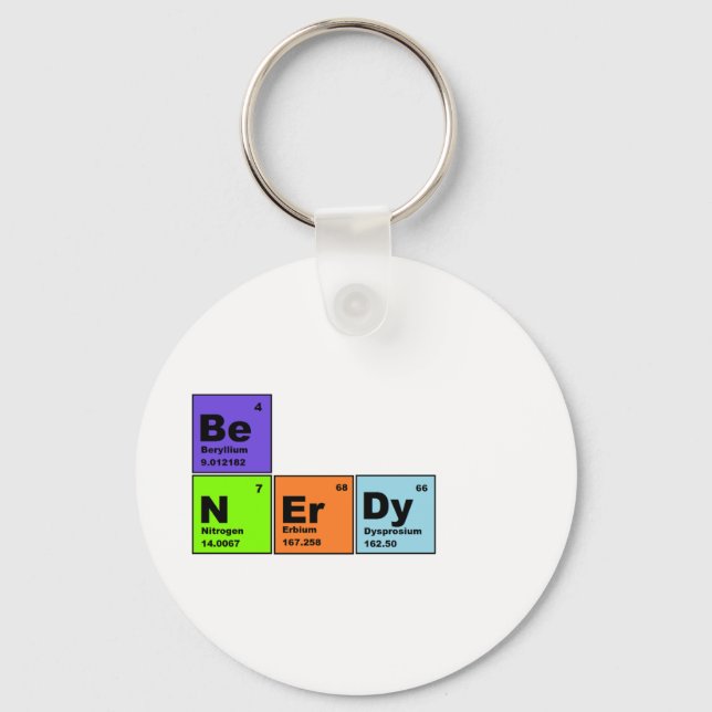 Periodic Table Nerdy Products Keychain (Front)