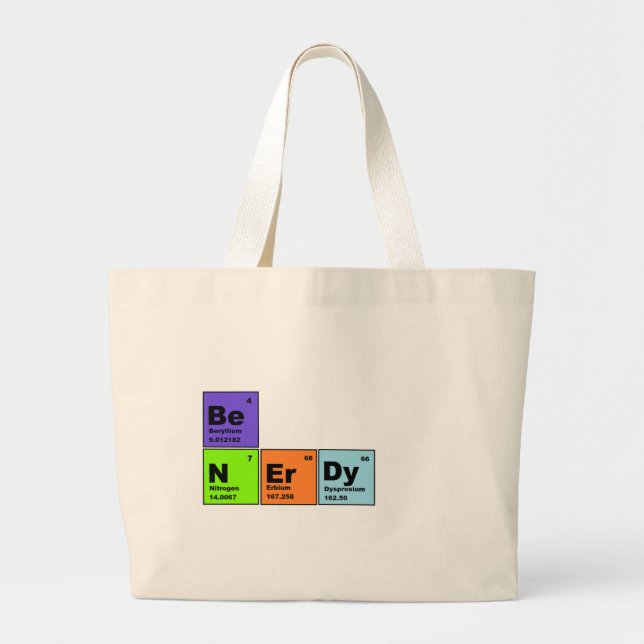 Periodic Table Nerdy Products Large Tote Bag (Front)