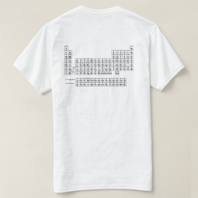 Periodic Table of Elements Back T-Shirt (Design Back)