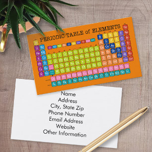 Periodic Table of Elements Business Card