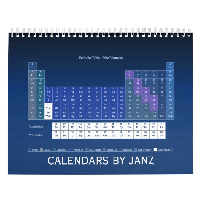 Periodic Table of Elements Calendar by Janz (Cover)