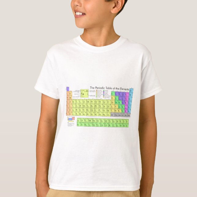 Periodic table of elements colourful boys' t-shirt (Front)