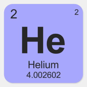 Periodic Table of Elements (Helium) Square Sticker